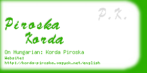 piroska korda business card